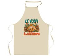 Grembiule da Cucina Divertente con Scritta Le Volpi È la Mia Terapia | Grembiule in Cotone 90 × 60 cm, Collo Regolabile | Cucina Pasticceria Barbecue | Regalo per Lui e per Lei, Festa del Papà