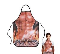Grembiule da Cucina Divertente e Sexy,Impermeabile e resistente agli oli, con Stampa 3D di Uomo Muscoloso, per Barbecue e Feste, Regalo interessante per Compleanni e Occasioni Speciali, 60x80 cm