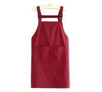 Grembiule da cucina idrorepellente, in poliestere, resistente al grasso, con lacci regolabili per collo e vita, copertura completa da petto a ginocchio con tasche frontali, 15 x 12 x 6 cm, nero