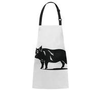 Grembiule da cucina impermeabile con stampa di maiale nero, con tasche, regolabile, per donne e uomini