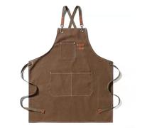 Grembiule da cucina in tela resistente ad acqua, olio e macchie, materiale ispessito protegge i vestiti da fuoriuscite e pasticci, adatto per attività culinarie e bevande (nero)