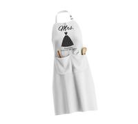 Grembiule da cucina in tessuto di poliestere regolabile adatto per varie forme del corpo King Mr Mrs Letter Print Grembiule per coppia pratico abbigliamento da lavoro da cucina, B, Taglia unica