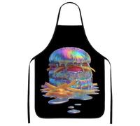 Grembiule da cucina iridescente, colorato per fast food, arte culinaria per adulti, regalo divertente per gli amanti del cibo, Iridescente., 24x31 Inch