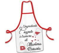Grembiule da Cucina "L'Ingrediente Segreto è l'Amore di Mamma" Idea Regalo Festa della Mamma Nonna Natale Pasqua Compleanno Anniversario Personalizzato Regina Cucina Pranzo Cena Cibo Fornelli Griglia