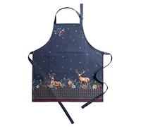 Grembiule da cucina Maison d'Hermine Christmas Joy 100% cotone con colletto regolabile, tasca centrale nascosta con cravatte lunghe per uomo, Ringraziamento/Natale (70cm x 85cm)