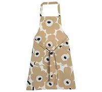 Grembiule da cucina Marimekko Pieni Unikko beige in cotone a fiori