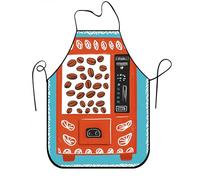Grembiule da cucina moderno con chicchi di caffè, grembiule artistico per barbecue, giardinaggio e lavoro da chef, Rosso, 24x31 Inch