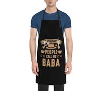 Grembiule da Cucina My Favorite People Call Me Baba Grembiule Barbecue | 52X72Cm Divertenti Grembiuli da Cuoco Impermeabile Grembiule da uomo per Papa Cottura