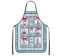 Grembiule da cucina nautico blu vintage costiero grembiule da cucina, design marino estivo, grembiule lavabile per barbecue giardinaggio chef, Blu, 24x31 Inch