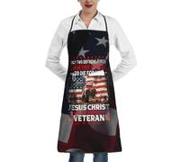 Grembiule da Cucina Only Two Defining Forces Have Ever Offered To Die for You Jesus Christ And The American Veteran Cuoco Grembiule Adulti Grembiuli con Tasche, per Barbecue, Cottura, 52x72cm
