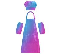 Grembiule da cucina per bambini con divertente dualità digitale per bambini, cappello da chef, grembiule, set da forno per cucinare 3-12 anni, Dualità Digitale, S