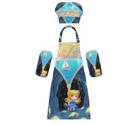 Grembiule da cucina per bambini impermeabile con scritta "The World Inside The Zipper Parco Divertimenti" Grembiule per bambini Set cappello da chef per cucinare 3-12 anni, Il mondo dentro la cerniera