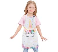 Grembiule da Cucina per Bambini Unicorno A- Grembiuli Impermeabili in Poliestere con Tracolla e Tasca Regolabili Grembiuli da Cuoco per Ragazzi Cottura Pittura Natale (Extra piccolo, 2-5 anni)