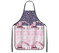 Grembiule da cucina per escavatore, motivo acquerello pesca, grembiule da cucina, divertente abbigliamento da lavoro per adulti, perfetto per Spri, Pesca, 24x31 Inch