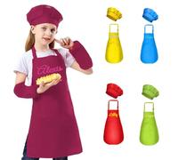 Grembiule Da Cucina Personalizzato For Bambini, Cuoco, Cappello, Vestito, Regolabile, Da Artista, For Cucinare, Pittura, Formazione, Artigianato, Abbigliamento, Personalizzato Con Qualsiasi Nome