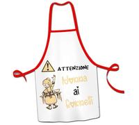Grembiule da Cucina Personalizzato Idea Regalo Festa dei Nonni Nonna Mamma Natale Pasqua Compleanno Anniversario Regina Simpatico Alta Qualità Cene e Pranzi In Famiglia Attenzione Nonna ai Fornelli