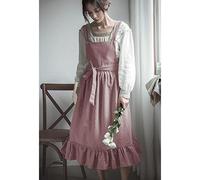 Grembiule da Cucina Scamiciato Retro Cotone Lino Cucina Grembiuli da Cucina per Donna Abito Negozio di Fiori Grembiule Parrucchiere Bavaglino Giardino (10 Taglia Unica)