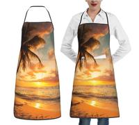 Grembiule Da Cucina Tropical Beach Palm Tree Sunset Grembiuli Uomo E Donna Grembiule Antimacchia Bib Apron Per Fornelli Ristorante Giardinaggio