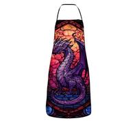 Grembiule Da Cucina Vetrate Artistiche Resistente All'Olio Grembiule Con 2 Tasche Apron Per Pulizia Caffè Cuocere Al Forno