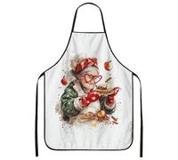 Grembiule da cucina vintage con frutta, fantasioso grembiule da cucina per la cottura, abbigliamento da lavoro natalizio per adulti, bianco, 24x31 Inch