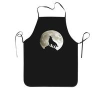 Grembiule Da Cucina Wolf Howling At The Moon Unisex Grembiule Cucina Divertenti Grembiuli Da Cuoco Per Giardinaggio Bbq Dolci 52X72Cm
