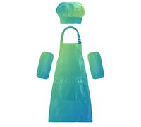 Grembiule da cuoco per bambini, regolabile, con cappello, verde lime, Horizon, con tasche, per bambini dai 3 ai 12 anni, Orizzonte Lime, M
