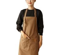 Grembiule da cuoco regolabile, grembiule da cucina, usato per barbecue, giardinaggio, ristorante, barbecue, adatto sia per uomo che per donna (Marrone)
