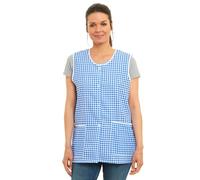 Grembiule da donna a quadretti con bottoni sul davanti, con tasche anteriori, elegante grembiule casual da donna da utilizzare in casa, cucina, ristoranti, caffetterie, realizzato nel Regno Unito