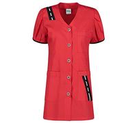 Grembiule da Donna in Misto Cotone Maniche Corte, Scollo a V, Vestibilità Slim,100% Made in Italy (L, ROSSO - Art. Brasil)