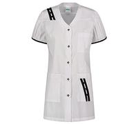 Grembiule da Donna in Misto Cotone Maniche Corte, Scollo a V, Vestibilità Slim,100% Made in Italy (S, BIANCO - Art. Brasil)