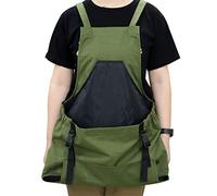 Grembiule da giardino, Con tasche Raccolta Frutta Sacchetto, Regolabile Canvas Storage Bag Grembiule da giardino, con tasca a rilascio rapido, Grembiule per giardinieri domestici (Verde esercito)