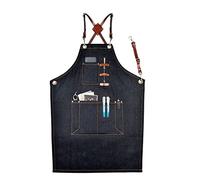 grembiule da lavoro, for carpentiere, officina for attrezzi, in tela cerata con tasche multicolore XL(Black)