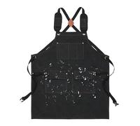 Grembiule da lavoro: grembiule da officina impermeabile con cinghie regolabili, supporto per strumenti di utilità con tasche, design a croce durevole | per chef, , falegname, nero