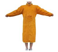 Grembiule da lavoro in pelle bovina di 3 dimensioni Saldatura con maniche Indumenti protettivi Termoresistente al fuoco Saldatori Abbigliamento saldatura(105CM)
