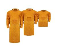 Grembiule da lavoro in pelle bovina, indumenti protettivi for saldatura, resistenti al calore e fuoco, grembiule for con maniche(105CM)