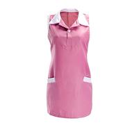 Grembiule da lavoro per donne, grembiule da parrucchiere, grembiule senza maniche per estetista, grembiule da lavoro per salone di bellezza, abito da lavoro per estetista, abiti estivi (rosa)