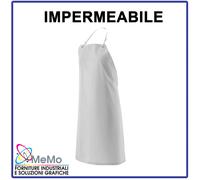 GREMBIULE DA LAVORO PVC poliestere IMPERMEABILE uomo donna BIANCO VERDE acqua