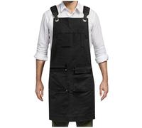 Grembiule da officina professionale in tela per artigiani con tasche per attrezzi multifunzionali per la lavorazione del legno, progetti artigianali per interni ed esterni, Nero , Taglia unica