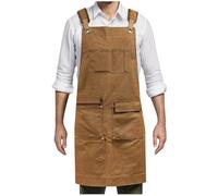 Grembiule da officina professionale in tela per artigiani con tasche per attrezzi multifunzionali per la lavorazione del legno, progetti artigianali per interni ed esterni, marrone, Taglia unica