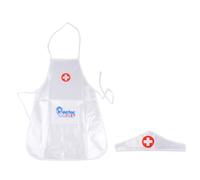 Grembiule da pediatra regolabile con staccabile per Halloween, il divertente costume da infermiera medica per bambini, bianco, Taglia unica
