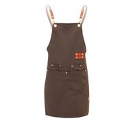 Grembiule da Pittore Uomo Donna, Grembiule da Lavoro Unisex, Grembiule Barbecue, Grembiule Giardinaggio con 4 Tasche e Schiena Incrociata, Grembiule Cucina Impermeabile, Grembiule Ristorante (Marrone)