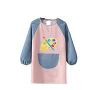 Grembiule da Pittura Bambini, Grembiule da Pittura a Maniche Lunghe Bambini per 6-12 Anni, Grembiule da Cucina Artigianale Bambini per Pittura Sperimentale e Attività di Cucina a Scuola(Rosa Blu)