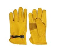 Grembiule da saldatore, Guanti da lavoro in pelle bovina, resistenti, di sicurezza, protettivi, for autista, saldatore, meccanico, elasticizzati(Medium)