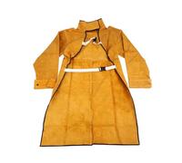 Grembiule da saldatura 120 cm, ignifugo, a maniche lunghe, for saldatore, indumento protettivo, in crosta di cuoio, resistente al fuoco