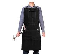 Grembiule da saldatura in pelle di vacchetta con isolamento termico - Protezione durevole per saldatori e fabbri(Black)