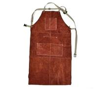 Grembiule da saldatura in pelle marrone con sei tasche per uomini e donne resistente al calore in pelle bovina resistente per fabbro fabbro fabbro ingranaggi croce posteriore protezione cinturino