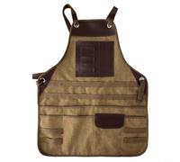 Grembiule da saldatura in tela spessa per artigiani con tasche multiple e cinghia posteriore a X regolabile da XS a XL resistente abbigliamento protettivo contro le scintille per saldatura lavorazione