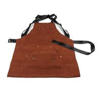 Grembiule da saldatura resistente al calore con tasche, resistente alla fiamma, in pelle resistente, per uomini e donne, tracolla per saldatura, fabbro, lavorazione del legno, 60 x 90 cm (marrone)