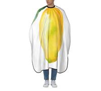Grembiule da taglio per capelli ad acquerello giallo verdastro al mango, grembiule da barbiere per adulti