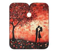 Grembiule da taglio per capelli con silhouette di San Valentino con chiusura a scatto regolabile, mantelle da taglio essenziali per adulti capa para cortar Pelo 165,1 x 139,7 cm